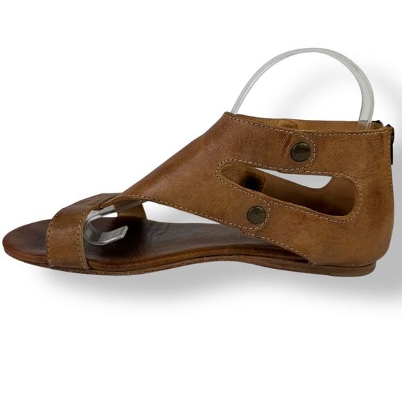 Bed Stu Soto Brown Tan Rustic Leather Sandal Flat Studded Distressed Gladiator 9 - Picture 5 of 14